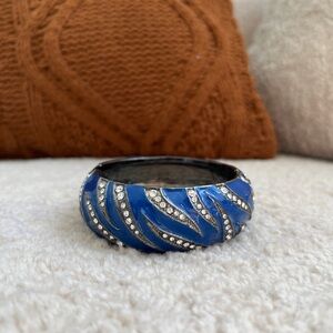 Blue and Silver Women's Bangle Bracelet
